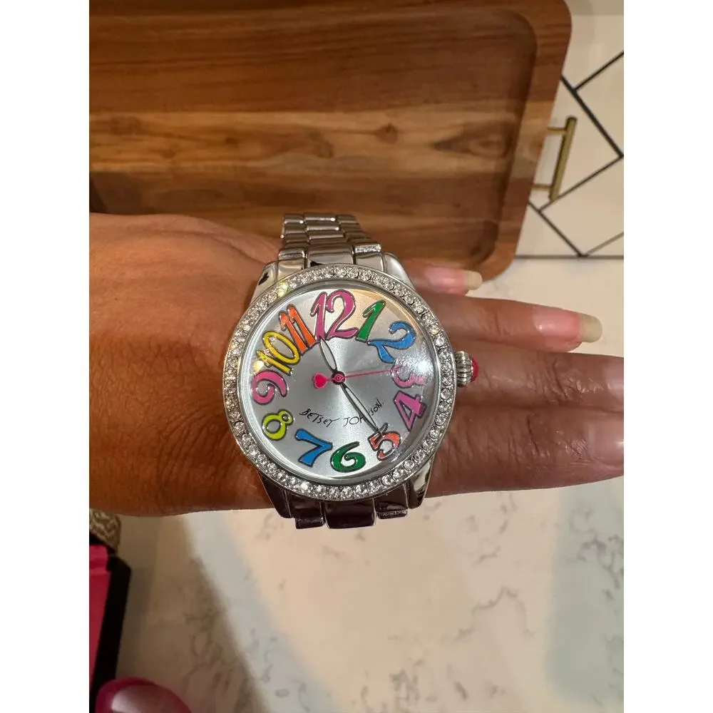 Betsey Johnson Glitteratzi Rainbow Dial Watch 2014–2016 whimsical timepiece Y2K